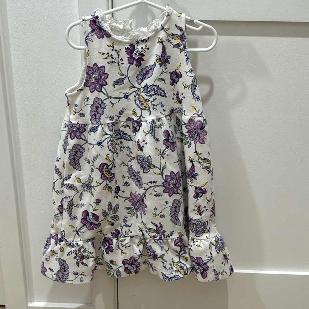 Floral white and lilac colored summer dress